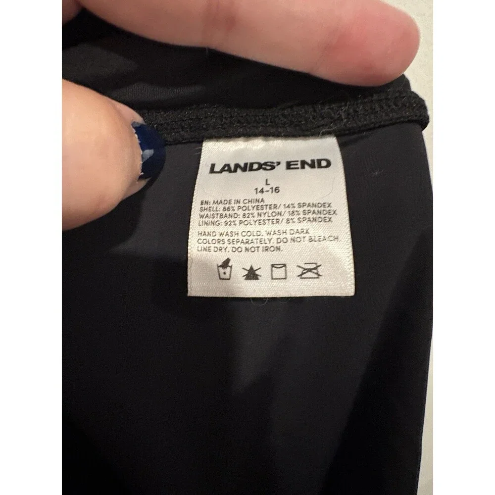 Land’s End Women’s Black Running Athletic Workout Shorts Size L